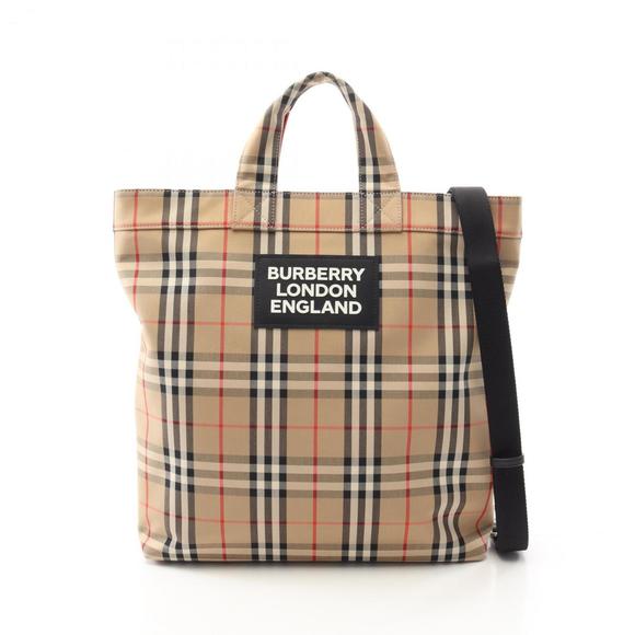 BURBERRY Vintage Cream Leather Tote Bag - Picture 1 of 9